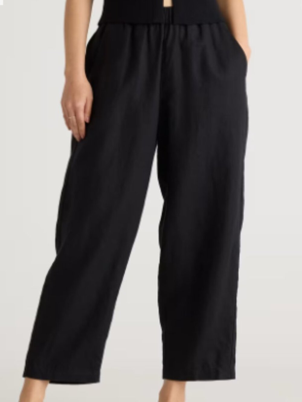 Quince 100% European Linen Pants Black - Medium